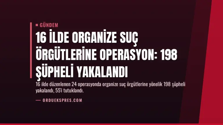 16 İlde Organize Suç Örgütlerine Operasyon: 198 Şüpheli Yakalandı