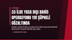 33 İlde Yasa Dışı Bahis Operasyonu 119 Şüpheli Gözaltında