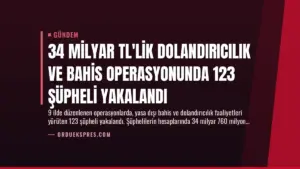 34 Milyar TL’lik Dolandırıcılık ve Bahis Operasyonunda 123 Şüpheli Yakalandı