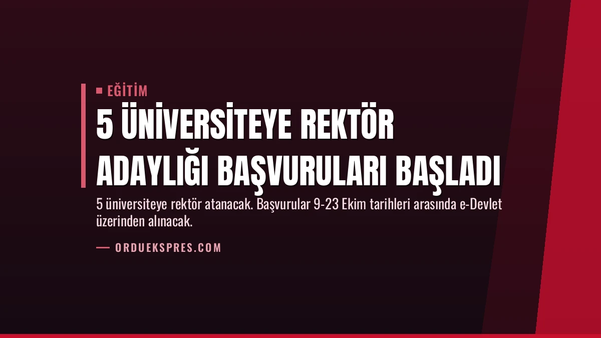 5 Üniversiteye Rektör Adaylığı Başvuruları Başladı