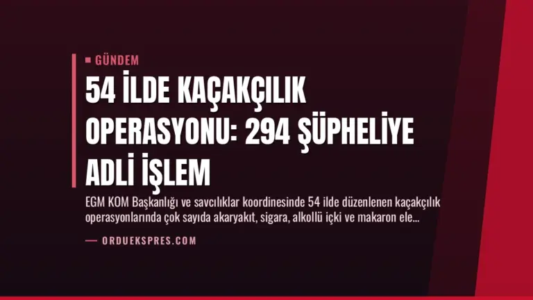 54 İlde Kaçakçılık Operasyonu: 294 Şüpheliye Adli İşlem