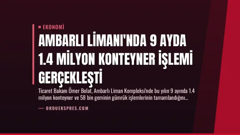 Ambarlı Limanı'nda 9 Ayda 1.4 Milyon Konteyner İşlemi Gerçekleşti