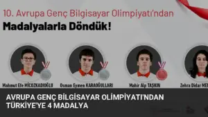 Avrupa Genç Bilgisayar Olimpiyatı’ndan Türkiye’ye 4 Madalya