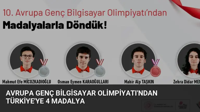 Avrupa Genç Bilgisayar Olimpiyatı’ndan Türkiye’ye 4 Madalya
