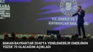 Bakan Bayraktar 2040’ta Yenilenebilir Enerjinin Yüzde 70 Olacağını Açıkladı