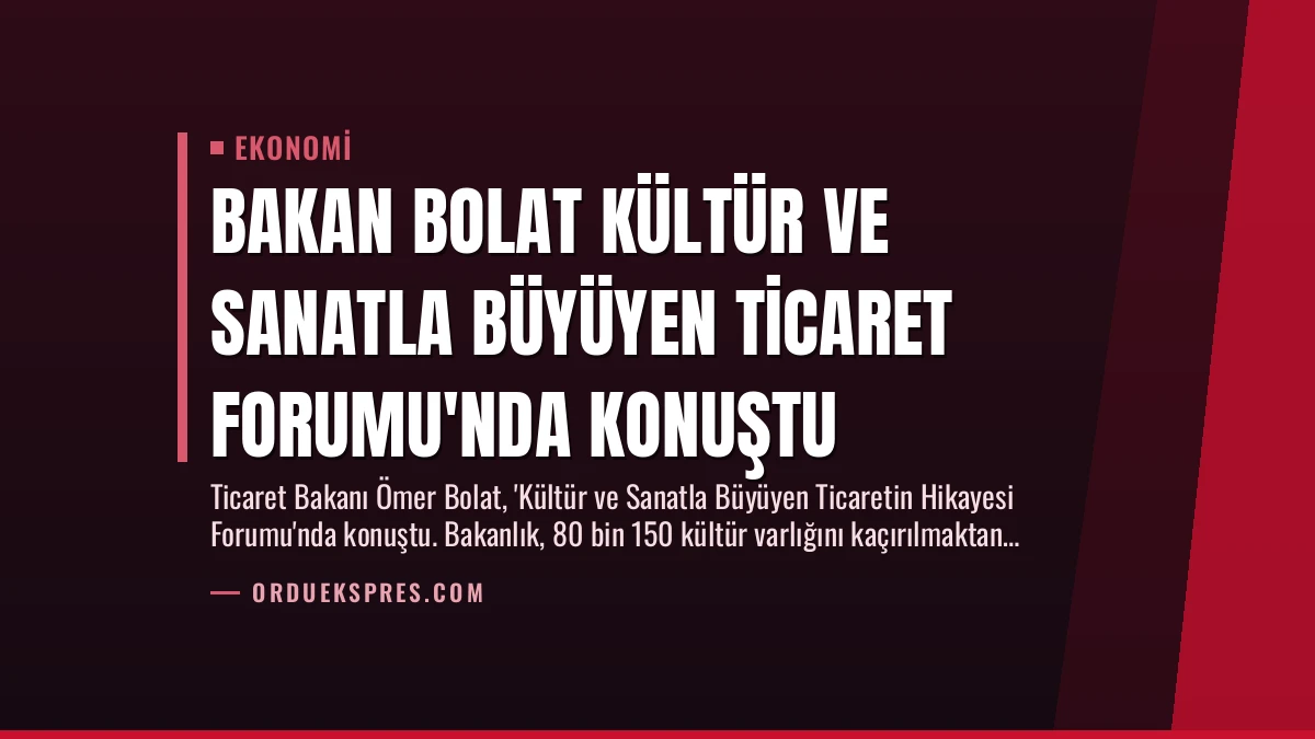 Bakan Bolat Kültür ve Sanatla Büyüyen Ticaret Forumu’nda Konuştu