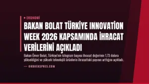 Bakan Bolat Türkiye Innovation Week 2026 kapsamında ihracat verilerini açıkladı