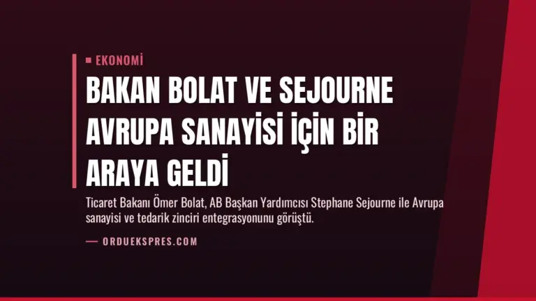 Bakan Bolat ve Sejourne Avrupa Sanayisi için Bir Araya Geldi
