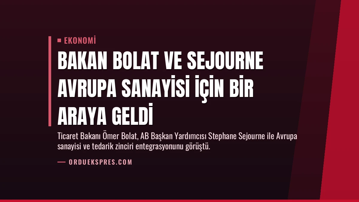 Bakan Bolat ve Sejourne Avrupa Sanayisi için Bir Araya Geldi