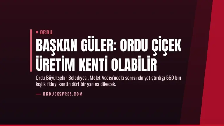 Başkan Güler: Ordu Çiçek Üretim Kenti Olabilir