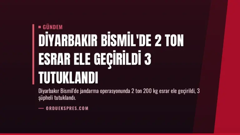 Diyarbakır Bismil’de 2 Ton Esrar Ele Geçirildi 3 Tutuklandı