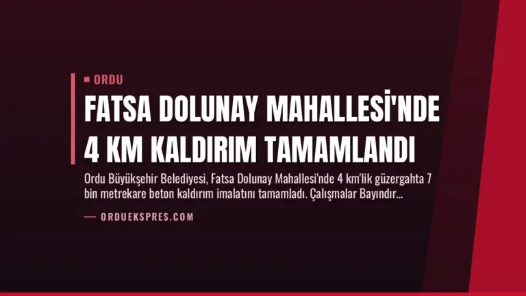 Fatsa Dolunay Mahallesi’nde 4 Km Kaldırım Tamamlandı