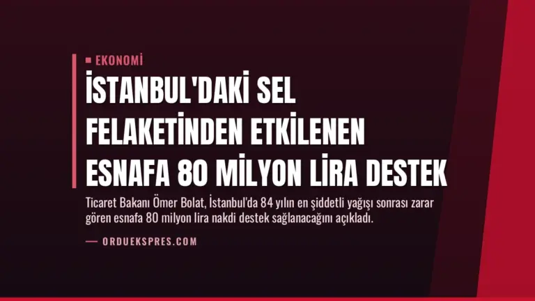 İstanbul’daki Sel Felaketinden Etkilenen Esnafa 80 Milyon Lira Destek