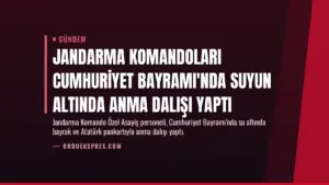 Jandarma Komandoları Cumhuriyet Bayramı'nda Suyun Altında Anma Dalışı Yaptı