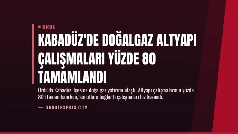 Kabadüz’de Doğalgaz Altyapı Çalışmaları Yüzde 80 Tamamlandı