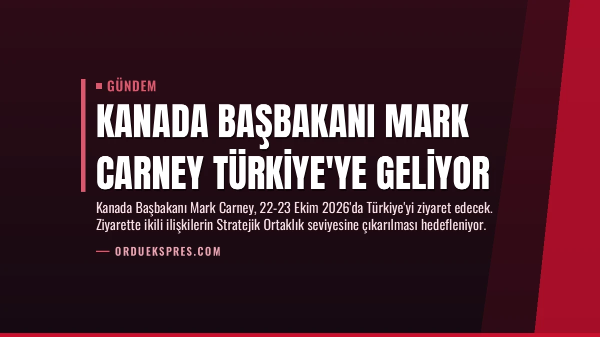 Kanada Başbakanı Mark Carney Türkiye’ye Geliyor