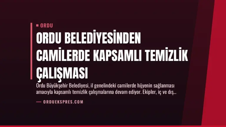 Ordu Belediyesinden Camilerde Kapsamlı Temizlik Çalışması