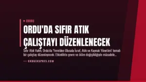 Ordu’da Sıfır Atık Çalıştayı Düzenlenecek