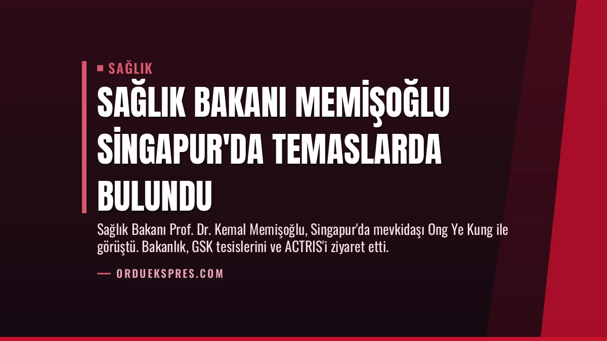 Sağlık Bakanı Memişoğlu Singapur’da Temaslarda Bulundu
