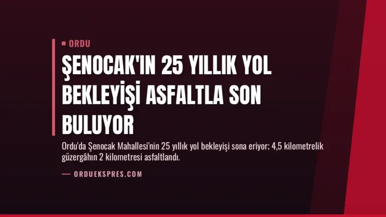 Şenocak'ın 25 Yıllık Yol Bekleyişi Asfaltla Son Buluyor