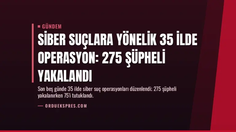 Siber Suçlara Yönelik 35 İlde Operasyon: 275 Şüpheli Yakalandı