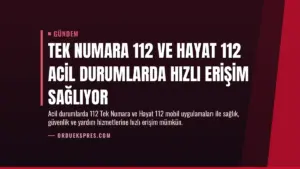 Tek Numara 112 ve Hayat 112 Acil Durumlarda Hızlı Erişim Sağlıyor