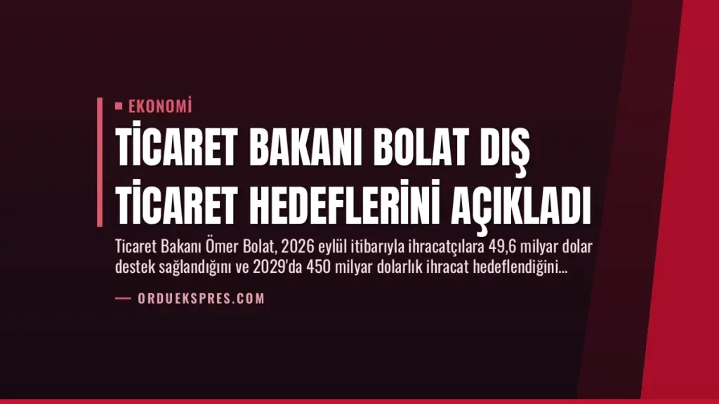 Ticaret Bakanı Bolat Dış Ticaret Hedeflerini Açıkladı