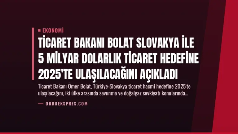 Ticaret Bakanı Bolat Slovakya ile 5 Milyar Dolarlık Ticaret Hedefine 2025’te Ulaşılacağını Açıkladı