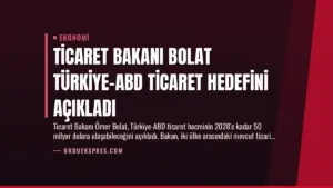 Ticaret Bakanı Bolat Türkiye-ABD Ticaret Hedefini Açıkladı