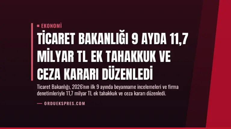 Ticaret Bakanlığı 9 Ayda 11,7 Milyar TL Ek Tahakkuk ve Ceza Kararı Düzenledi