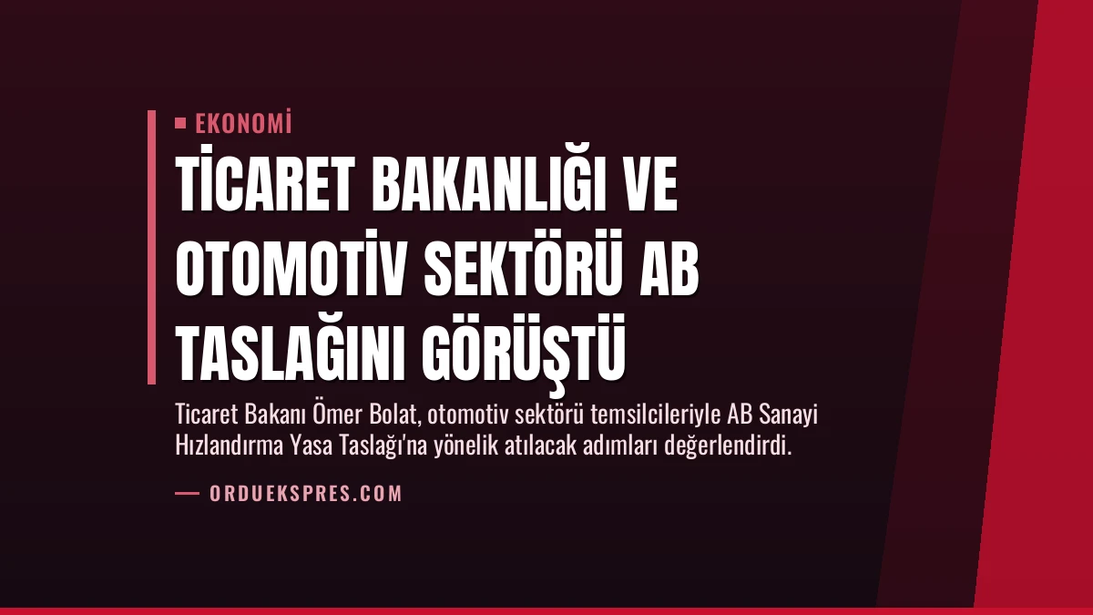 Ticaret Bakanlığı ve Otomotiv Sektörü AB Taslağını Görüştü