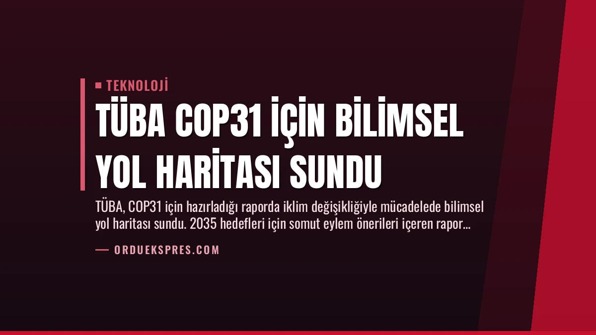 TÜBA COP31 için Bilimsel Yol Haritası Sundu
