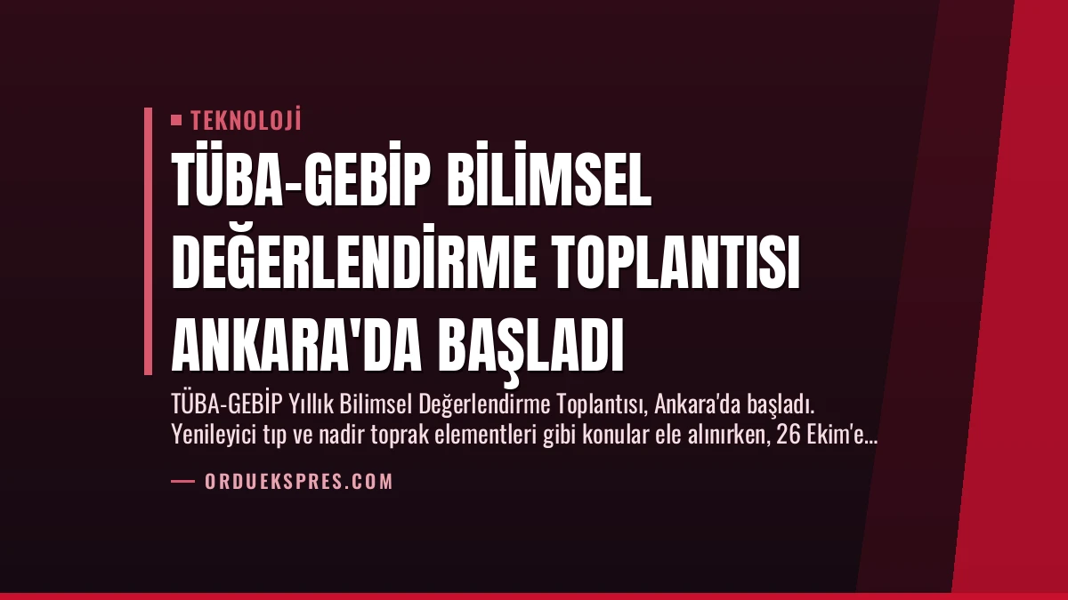 TÜBA-GEBİP Bilimsel Değerlendirme Toplantısı Ankara’da Başladı