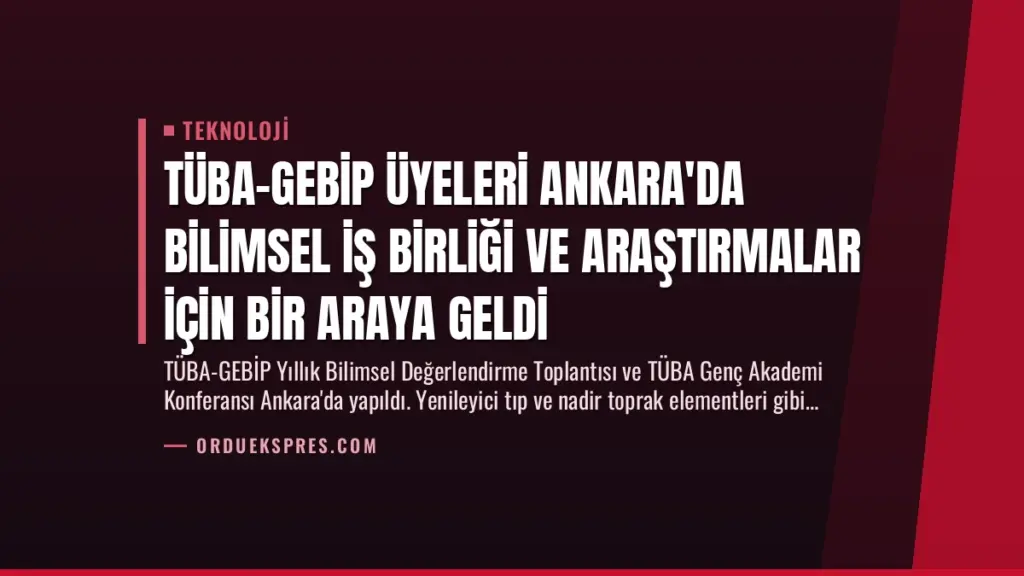 TÜBA-GEBİP Üyeleri Ankara'da Bilimsel İş Birliği ve Araştırmalar İçin Bir Araya Geldi