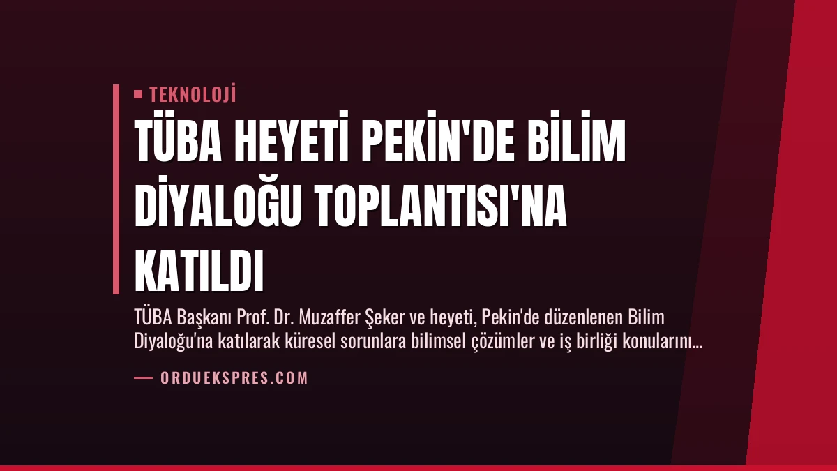 TÜBA Heyeti Pekin’de Bilim Diyaloğu Toplantısı’na Katıldı