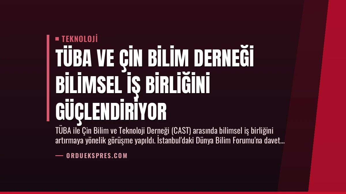 TÜBA ve Çin Bilim Derneği Bilimsel İş Birliğini Güçlendiriyor